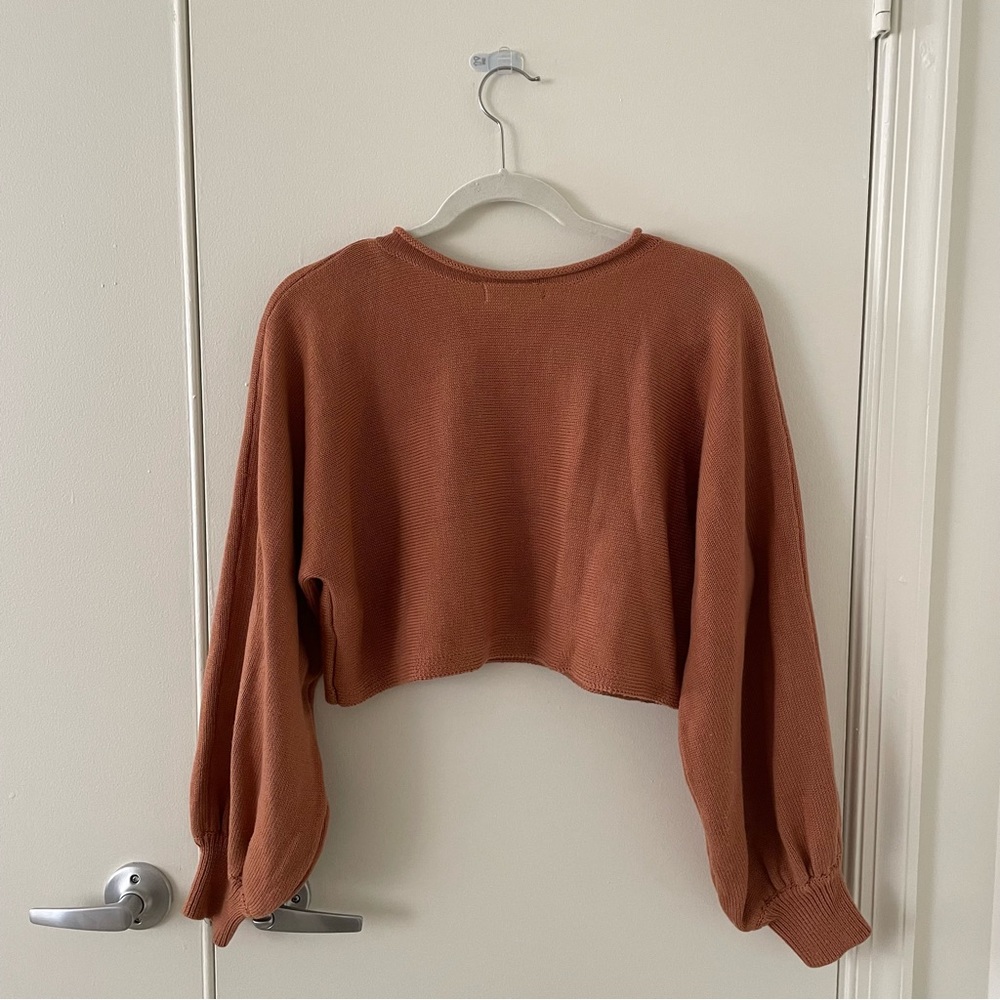 Hello Molly Flight Mode Crop Sweater Tan (Size Small) - Picture 6 of 6